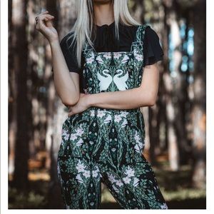 Black milk swan overalls